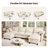 143'' Oversize Modular Sectional Sofa With Ottomans, Down Fill Cushions Deep Seat Cloud Sofas With Removable Washable Cushion Covers, Tool-Free Easy Assembly, Petal Arms Cloud Couches For Living Room, Chenille Fabric-2033389941