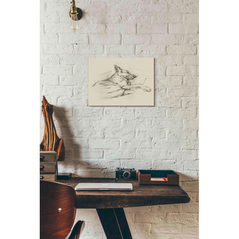 «Dog Days IV» par Ethan Harper, art mural sur toile, H 12 po x l 16 po x P 0,75 po