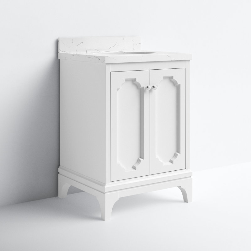 Ensemble de meuble-lavabo simple 24 po Bernardo, Blanc pur