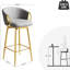 Modern Style 360° Swivel Velvet High Stools ( Of 2), Grey, Comfortable Seats, Stable Structure 2Pcs Bar Chairs, Function, Beige Thick Padding, For Daily Use, Suitable Various Uses-1246835143