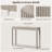 47''W Modern Fluted Double-Layer Console Table with Storage Shelf, Wood Sofa Table for Living Room, Bedroom,Hallway-980848161-983089539