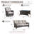 Patio Furniture Set 4 Pieces, Outdoor Wicker Furniture With Coffee Table, Modern Rattan Patio Chairs Conversation Sets With Sofa For Garden, Terrace, Porch, Balconies, Lawns-206562298-206562182-206562181