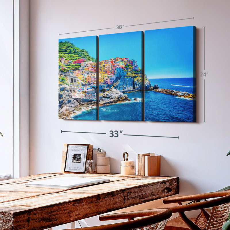 "Cinque Terre, impression sur toile", H 24 po x l 38 po x P 1,25 po