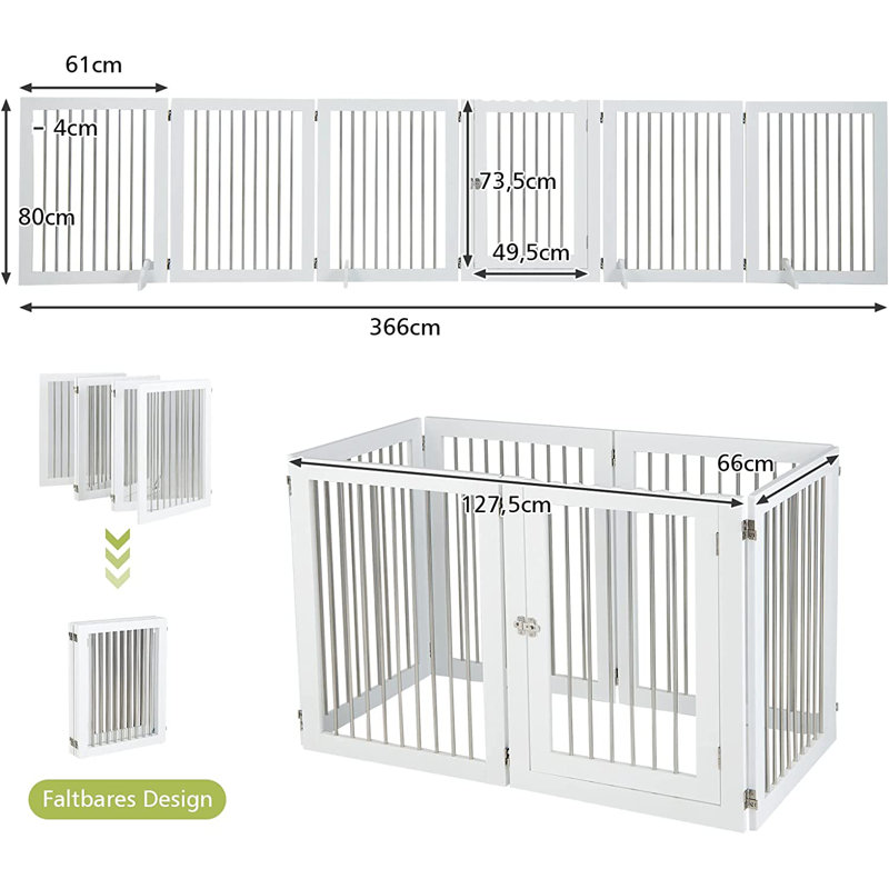 Rachel Wood Free Standing Pet Gate With Door