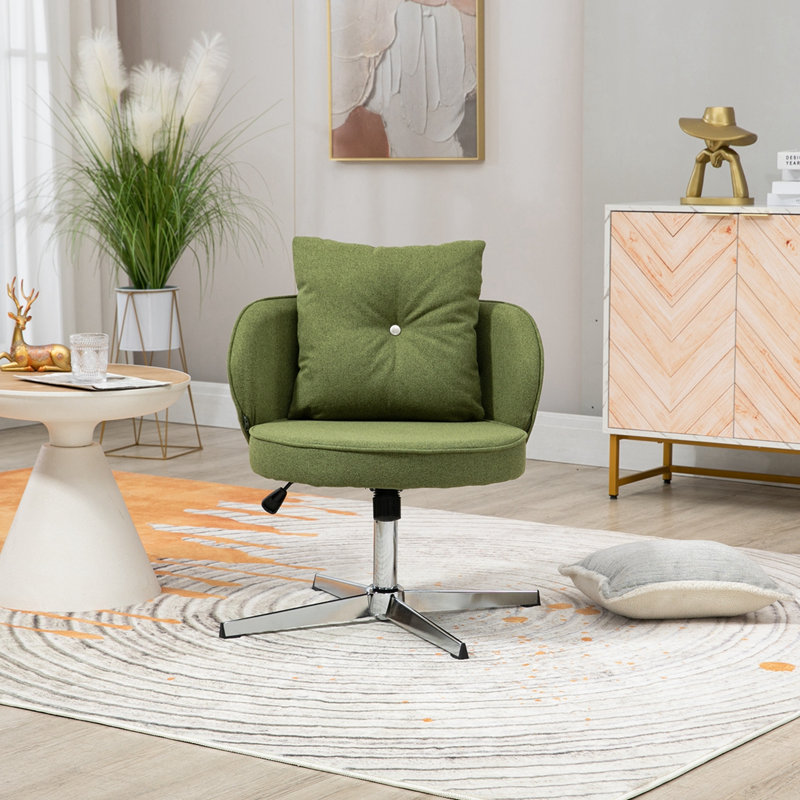 Chaise de bureau Geshia, Vert, Argent