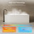 MonBlari 59" X 27" Free standing Soaking Solid Surface Bathtub with Overflow and Pop-up Drain For Bathroom-126677821-124071267