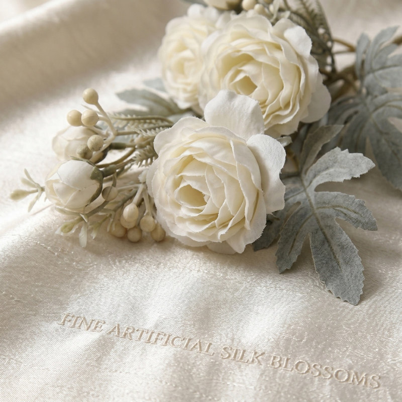 2 pièces de fleurs artificielles roses, Blanc