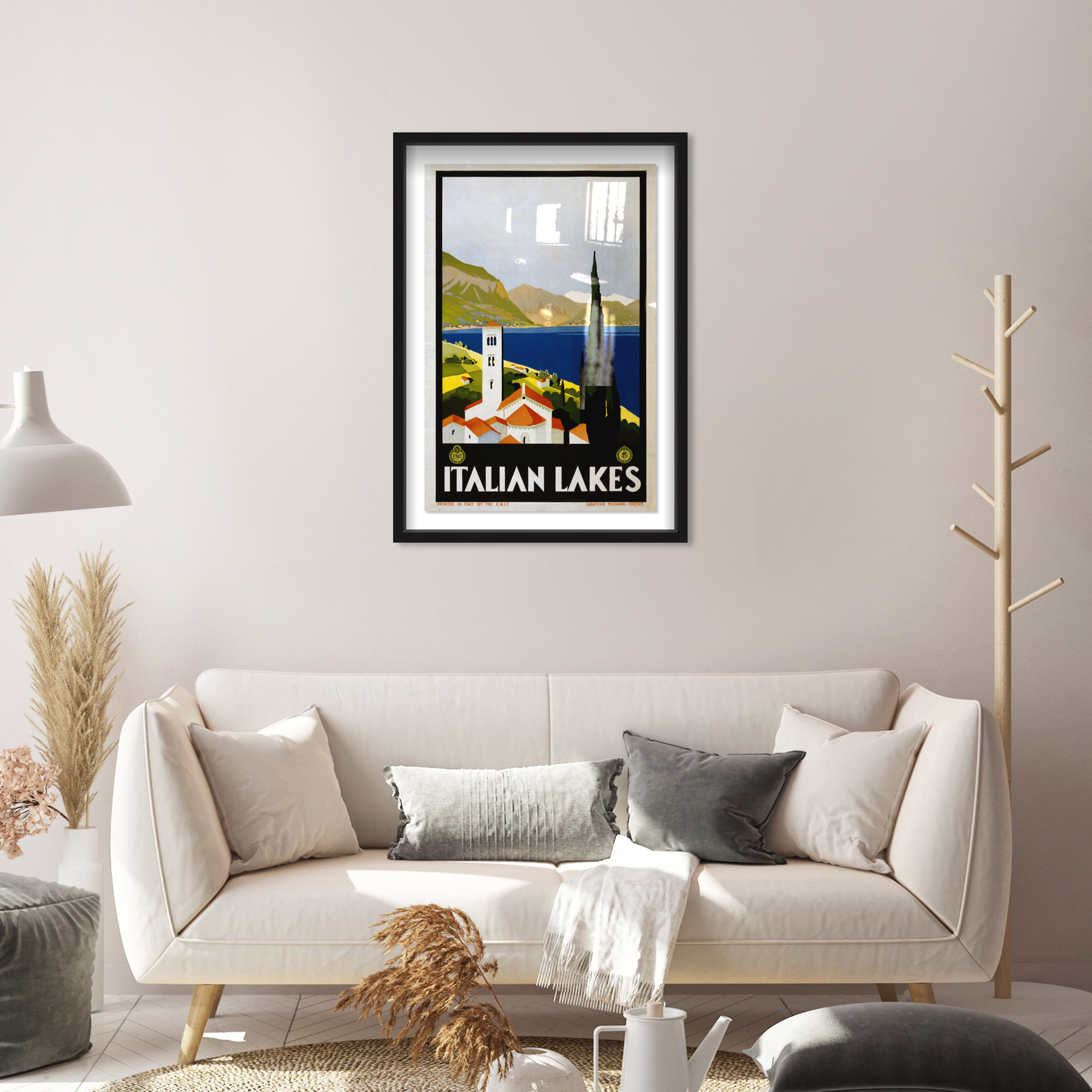 Italy, 31" H x 21" W x 1" D, Black Framed