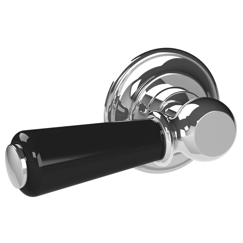 Classic Lever Cistern Handle, Silver Nickel/Black