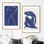 «Classical Artwork», reproduction d'art sur toile encadrée moderne bleu marine Matisse