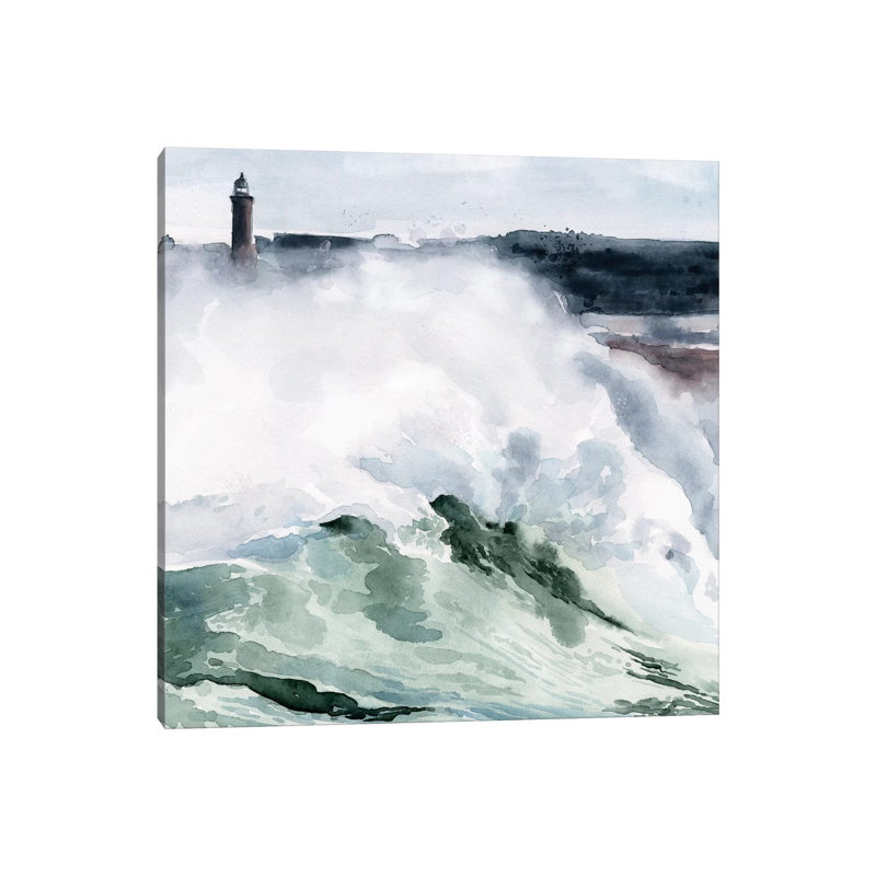 Lighthouse Waves I 1 Piece Wrapped Canvas Painting, 66.04 cm H x 66.04 cm W