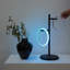 Lampe de table moderne à DEL 21 po Saturn noir mat avec anneaux à changement de couleur et commande tactile Saturn