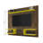 Plaza 64" Modern 6-Shelf Floating Entertainment Center for TVs up to 50" in Rustic Brown and Yellow-1696950477