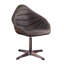 Fauteuil d'appoint en cuir fleur avec pivot
