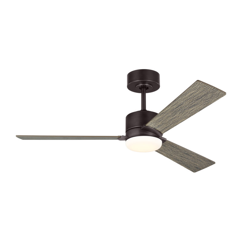 Rozzen Downrod Ceiling Fan, Black/Walnut, 44", Midnight Black