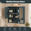Armoire de salle de bain murale 2 en 1 avec miroir HD et tablettes réglables-95569604