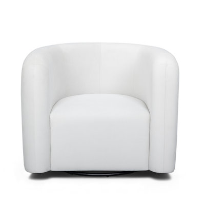 Curves Cream Velvet Swivel Accent Chair