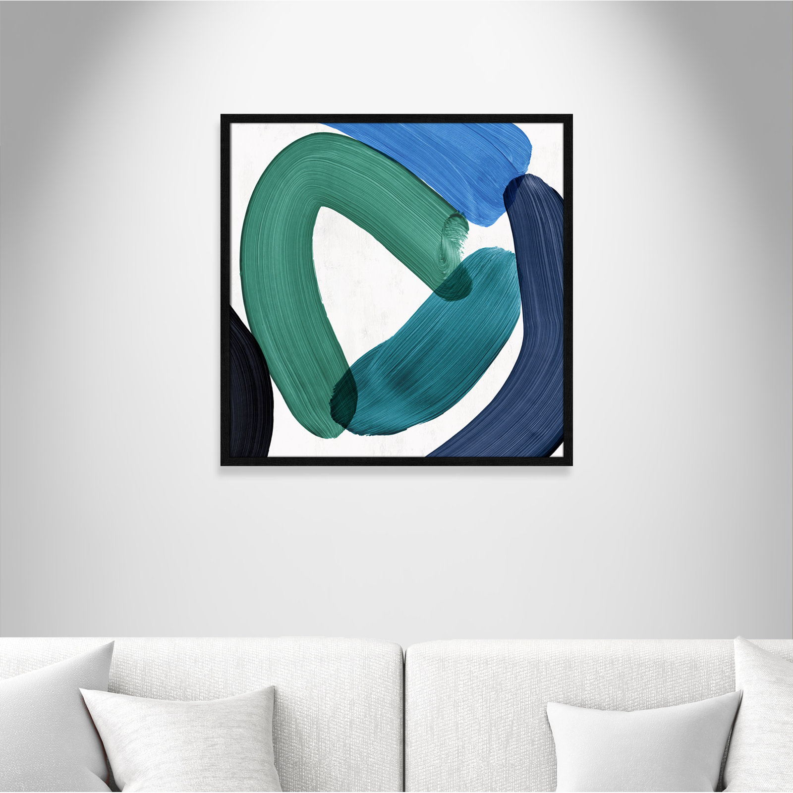 Smooth Bend I Painting, 27.5" H x 27.5" W x 0.75" D, Black Framed