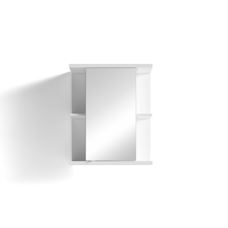Eudaldo 600mm W 700mm H Surface Frameless Medicine Cabinet Mirror 4 Adjustable, White