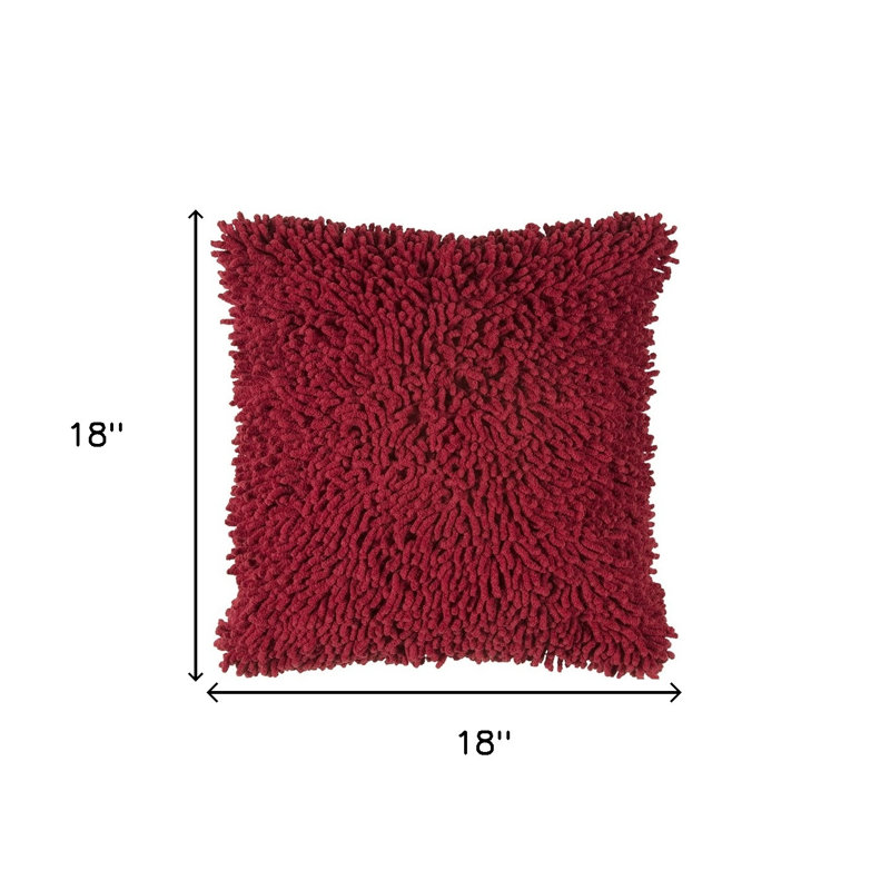 Coussin 18 "en coton rouge