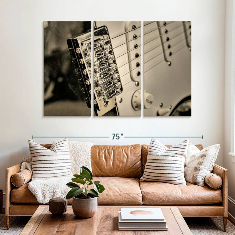 Abarca Timeless Silver Guitar, 42" H x 65" W