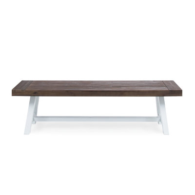 Eules 17.5" H x 63" W Solid Wood and Metal Outdoor Dining Bench
