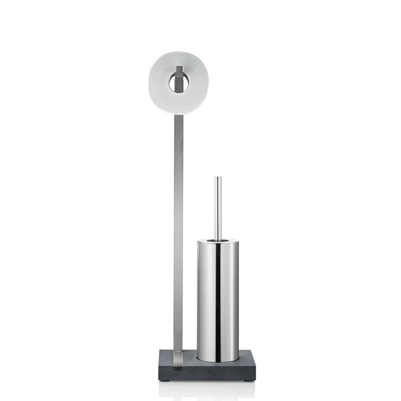 Menoto Free-Standing Toilet Roll and Brush Holder, Matt