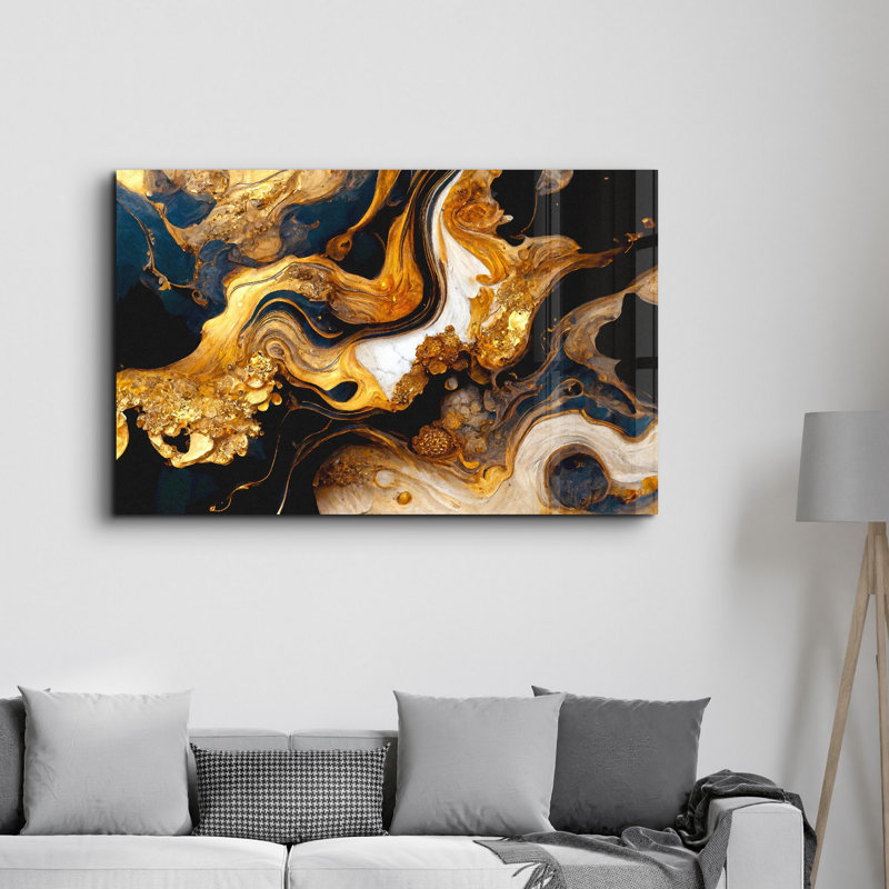 Élégante peinture murale en verre trempé de 13,8 po x 21,7 po | 100% verre trempé, épaisseur: 0,16 pouce | Imprimé UV pour des couleurs éclatantes | Parfait pour la décoration intérieure, le salon et les espaces de bureau
