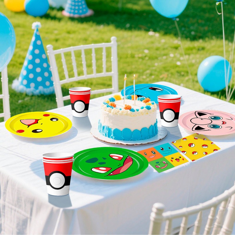 Ensemble de 120 décorations de fête d'anniversaire pour enfants, ensemble de vaisselle et accessoires de table 