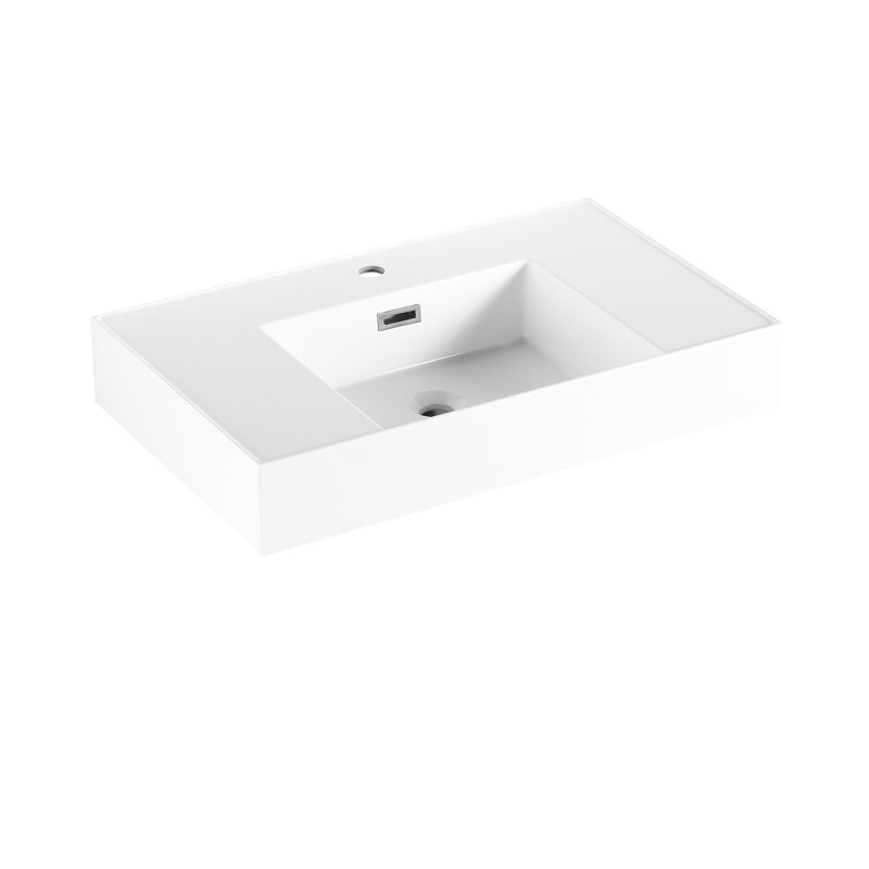 Bassin en résine 30 po pour salle de bain - et élégant, blanc, 30,11 po Profondeur, 17,88 largeur, 5,12 hauteur, 44,82 lb, tracas - usure désinfectante - surface, peu d'entretien