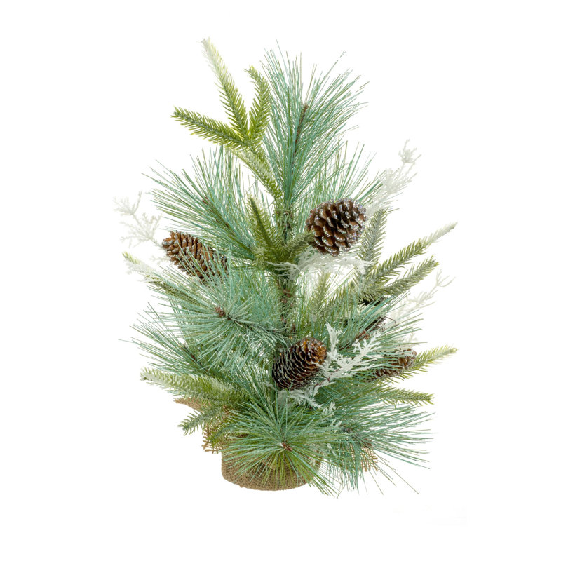Faux arbre vert à aiguilles mélangées scintillantes