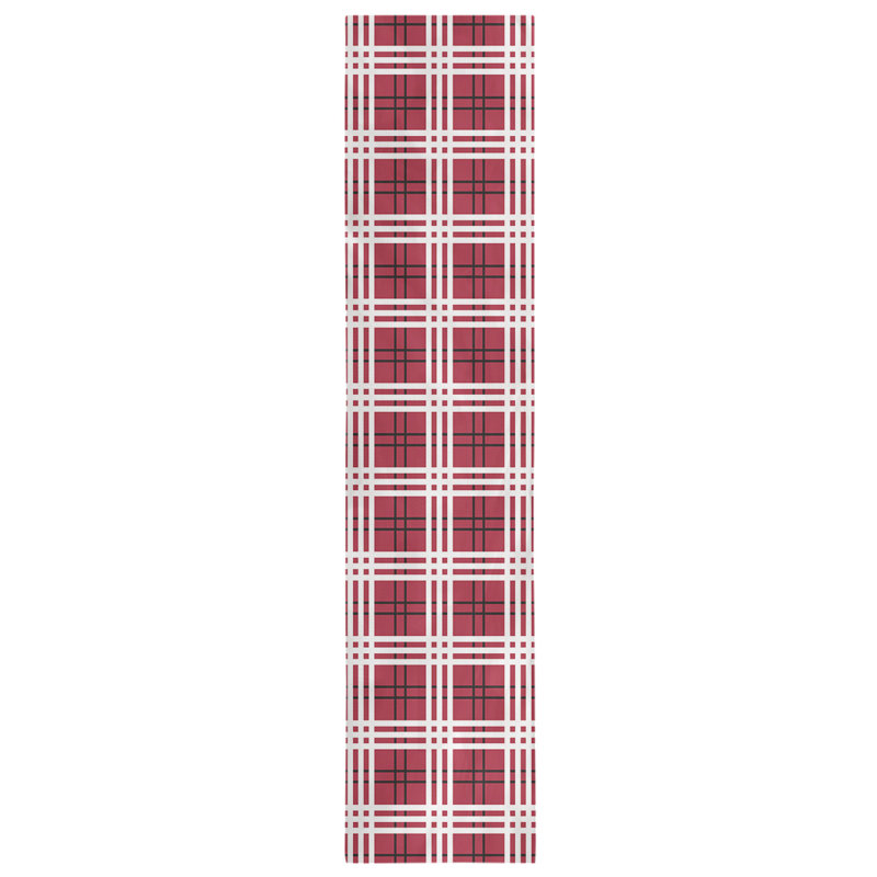 Paid Polyester Table Runner, 90" L x 16" W, Red/Black/White
