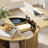 Round Coffee Table With Storage, Fluted Lift Top, Sliding Cabinet Door, Modern Design, Natural-109893525