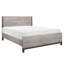 Lit gris pour chambre à coucher - Mobilier en bois pour grand lit avec