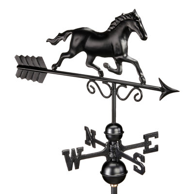 Girouette galopante cheval - cuivre noir mat