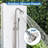 Modern Outdoor Shower System with 6'' Rainfall Shower Head and Handheld Spray, Wall Mounted Dual Function Exposed Shower Kit（with Round Showerhead）-129439564
