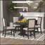 Ensemble de salle à manger 5 pièces avec table ronde et 4 chaises rembourrées pour la cuisine et la salle à manger-1062089964