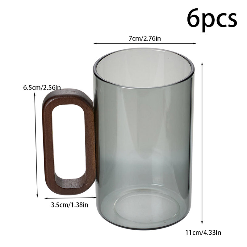 Mug, Set of 6, Grey