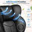 Black Executive Office Chair with Reclining Backrest Footrest and Adjustable Armrests
