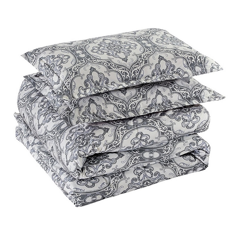 Ensemble d'édredon en duvet synthétique 4 pièces Bibb Home, Édredon très grand et 2 très grandes taies déc
