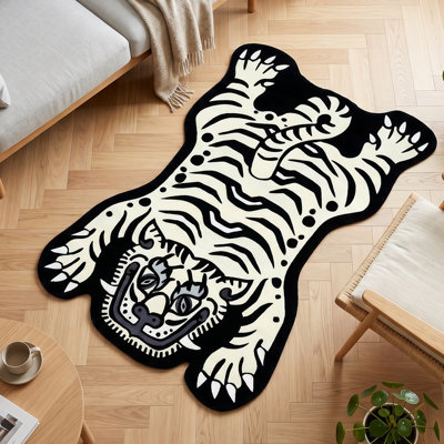 Tapis tibétain tigre 7 pi x 10 pi