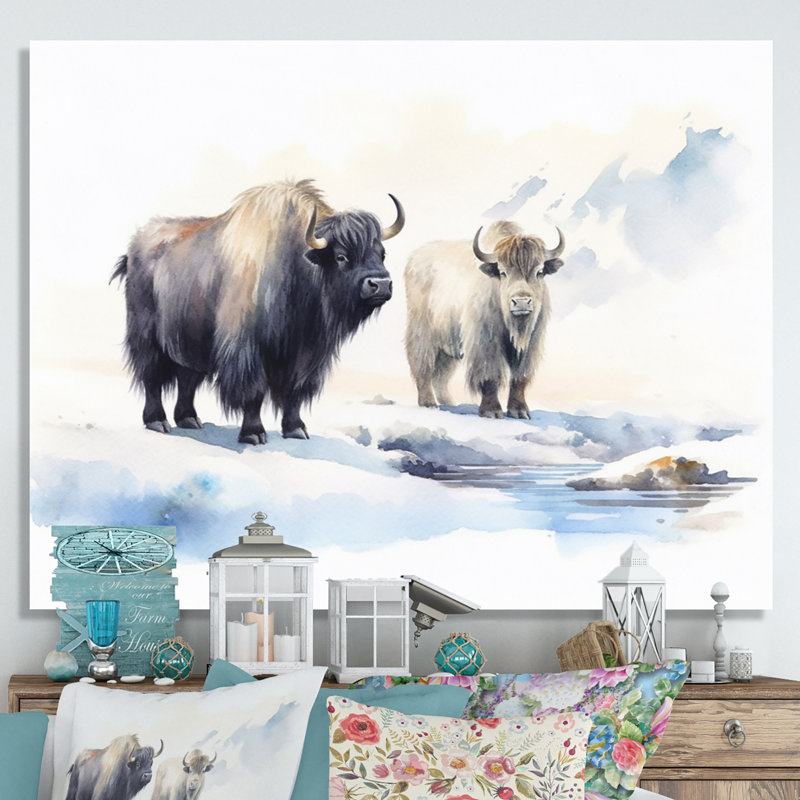 Domestique yak II sur toile, H 12 po x l 20 po x P 1 po, Toile tendue