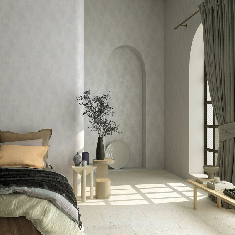 The Loft Collection Plaster Effect Wallpaper Roll, Silver