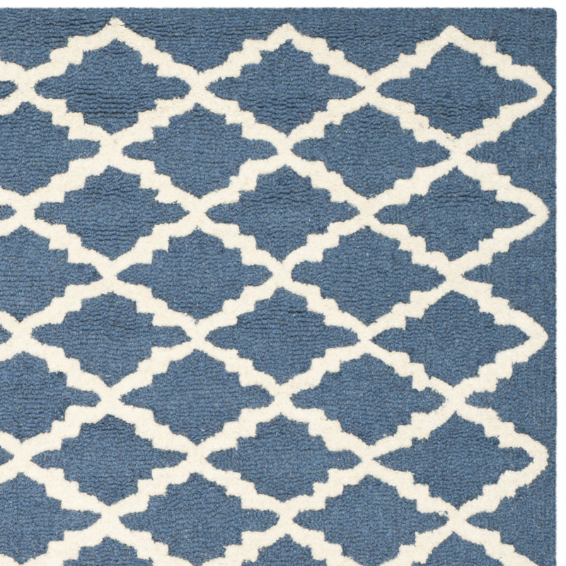 Cannen Hand Tufted Wool Geometric Rug, Square 4'