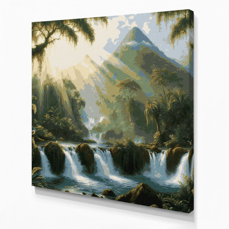 Art mural sur toile, villes, Dominica, vert, H 8 po x l 8 po