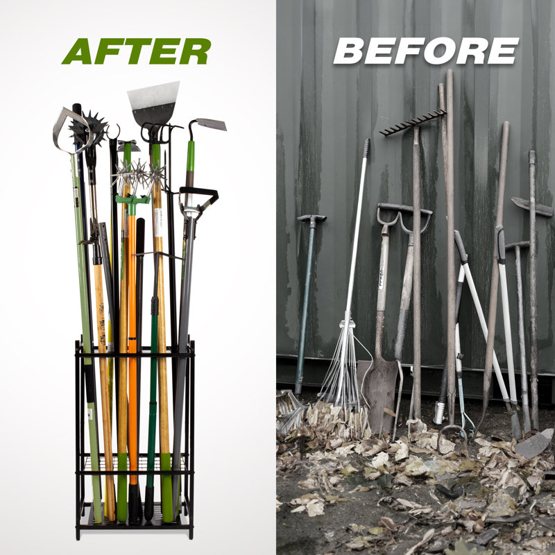 Golitz Garden Tool Organizer, Yard Tool Tower Rack for Garage Organization and Storage