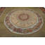 Green Color Floral Medallion Design Antique Square Flatweave French Aubusson Rug