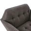 Chaise longue de style Mid-Century avec capitonnage à boutons, pieds en bois massif de couleur pacane, fauteuil de détente avec accoudoirs H 37 po x P 29,5 po, pieds en pacane,-1626201855