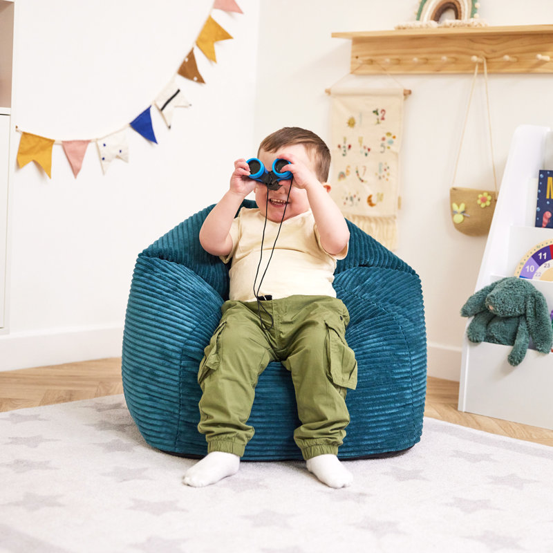Bean Bag Bazaar Kids Kingston Corduroy Classic Bean Bag, Teal