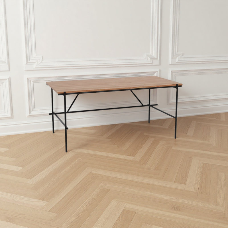 Teak wood minimalist desk
